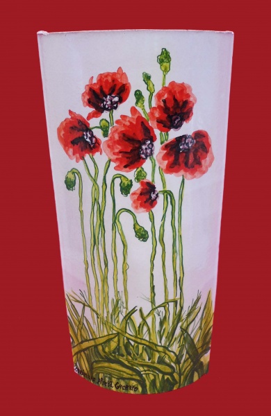 teja de ceramica pintada a mano flores