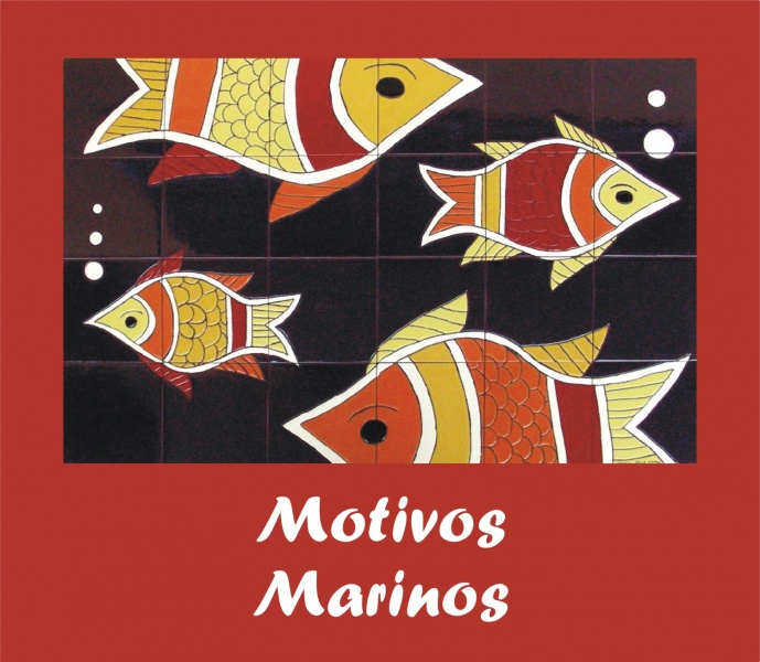 mural azulejo ceramica marino peces