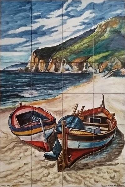 Mural azulejos ceramica barcas 5227